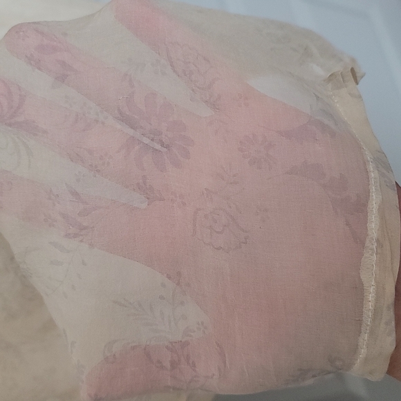 NWOT Lacy Beige Summer Dress with 100% Silk Skirt - Picture 5 of 8